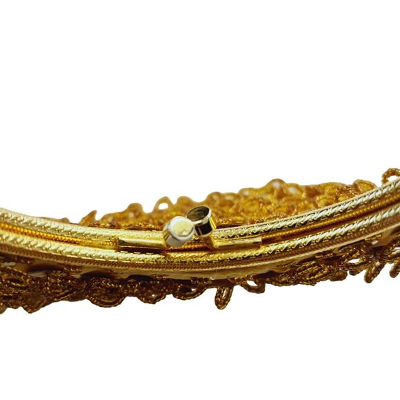 Vintage Simon Beaded Top Handle Handbag Gold - Picture 7 of 13